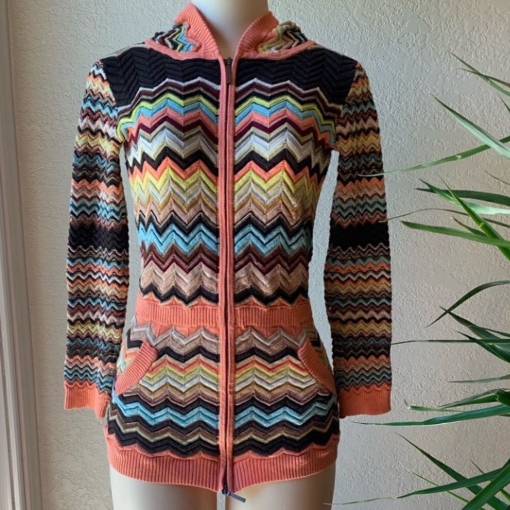 Missoni for Target Multicolor Chevron Zip Hoodie Cardigan